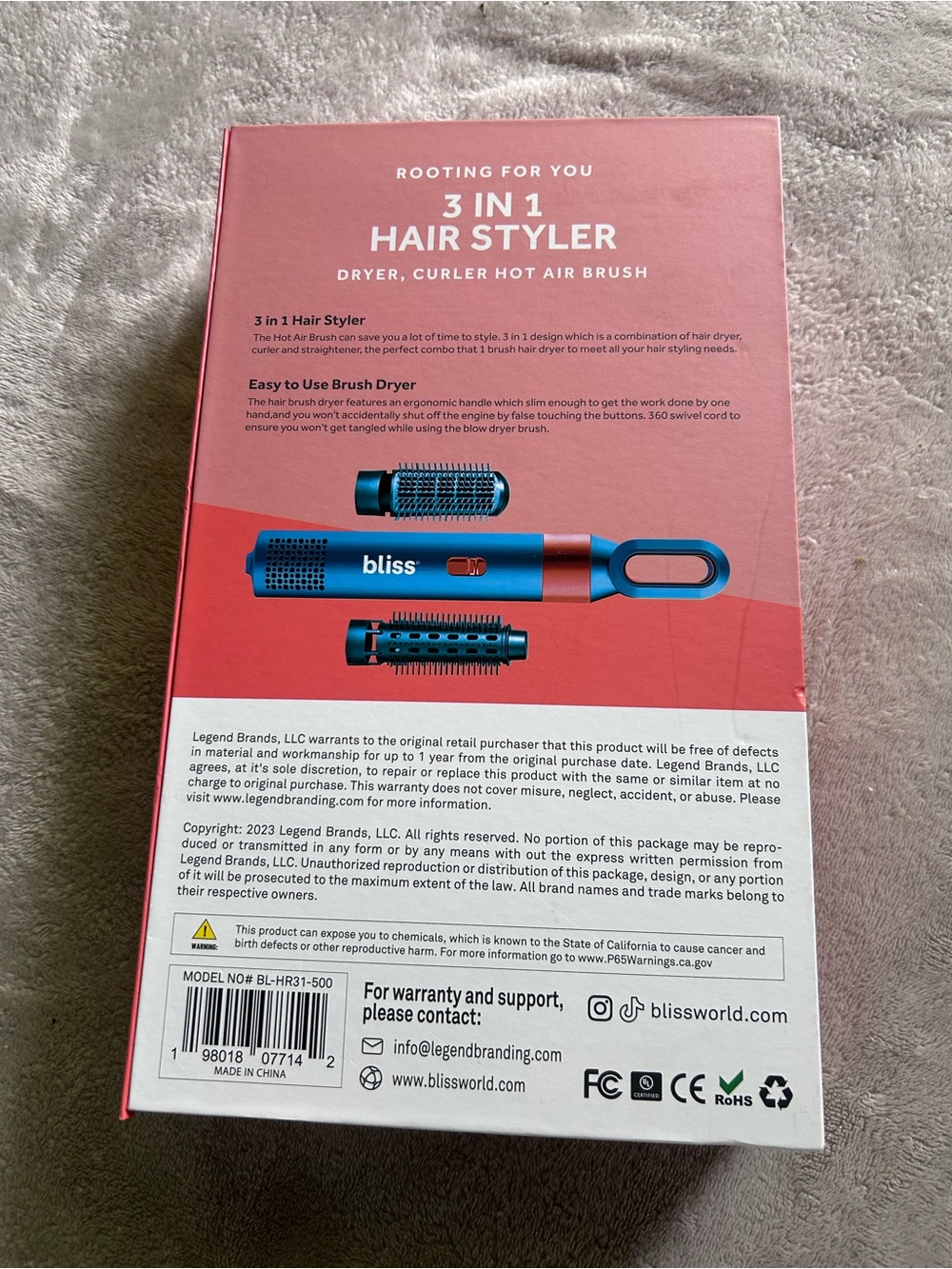 Bliss Teal and Coral 3-in-1 Hair Styler Set - Picture 3 of 3